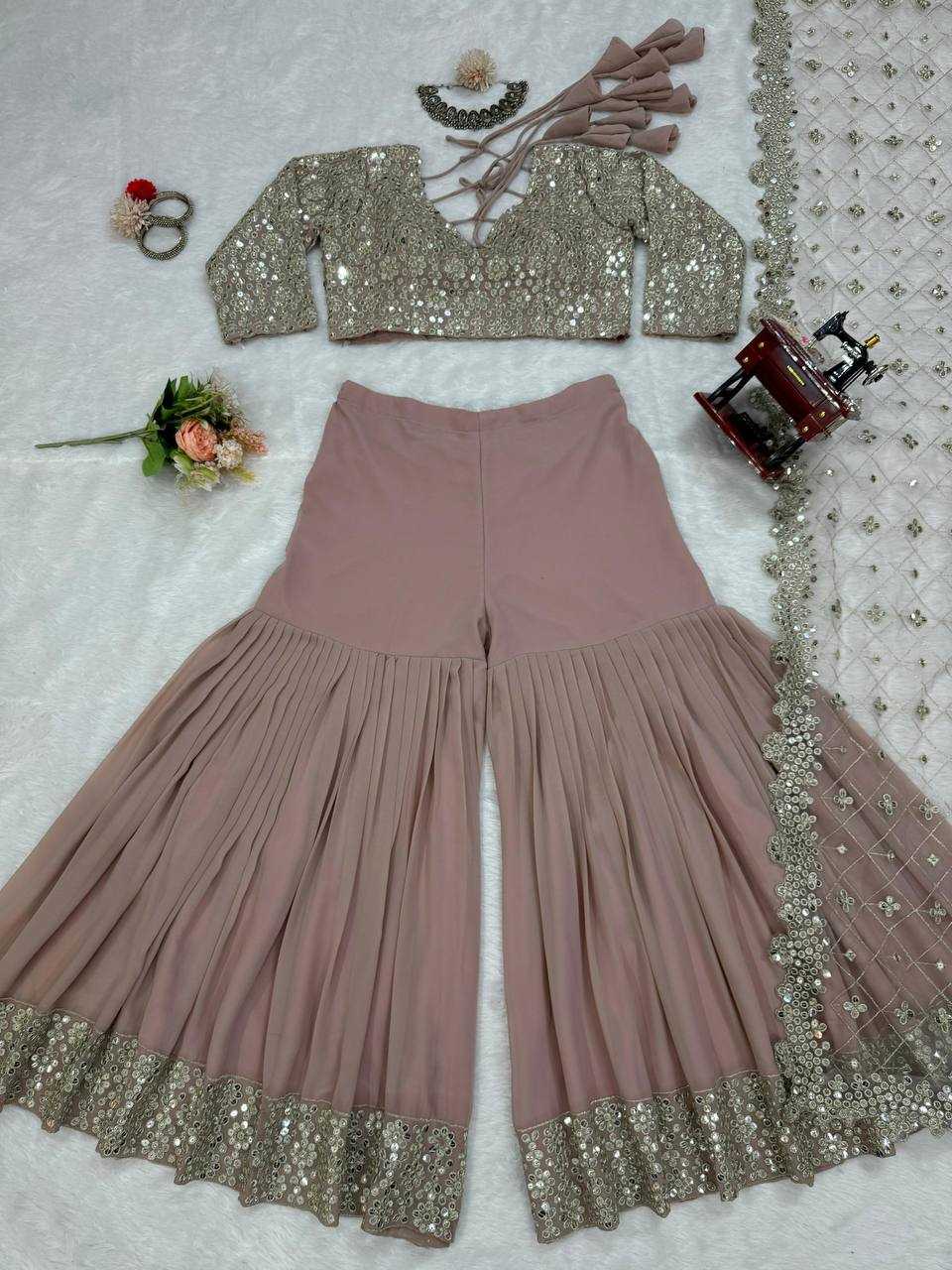 FAUX GEORGETTE SHARARA SUITS