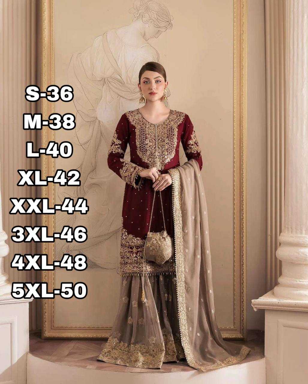 Faux Georgette Embroidery Suit