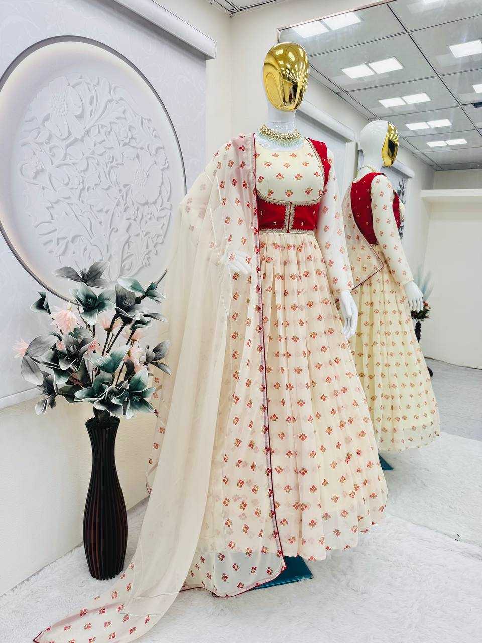 Faux Georgette Western Gown