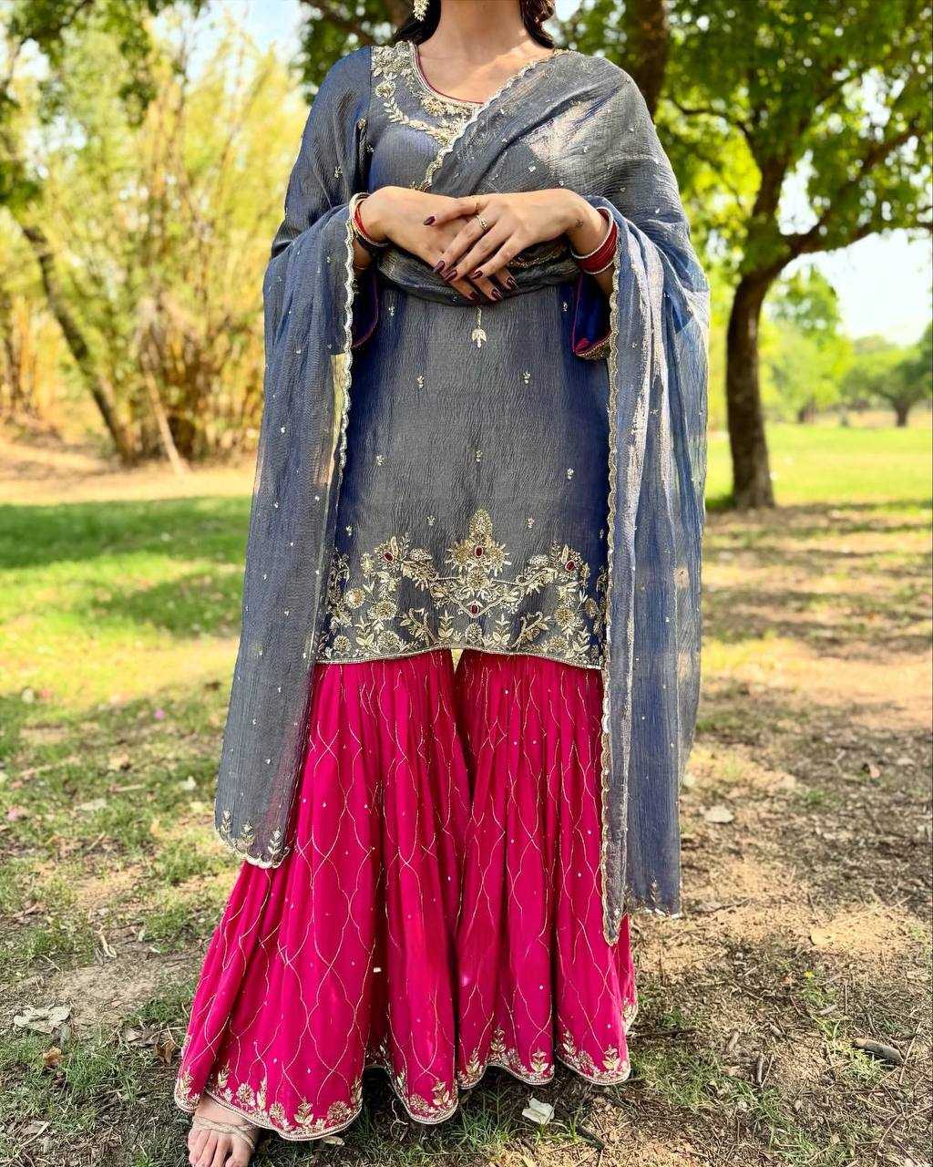 Embroidered Sharara Suit