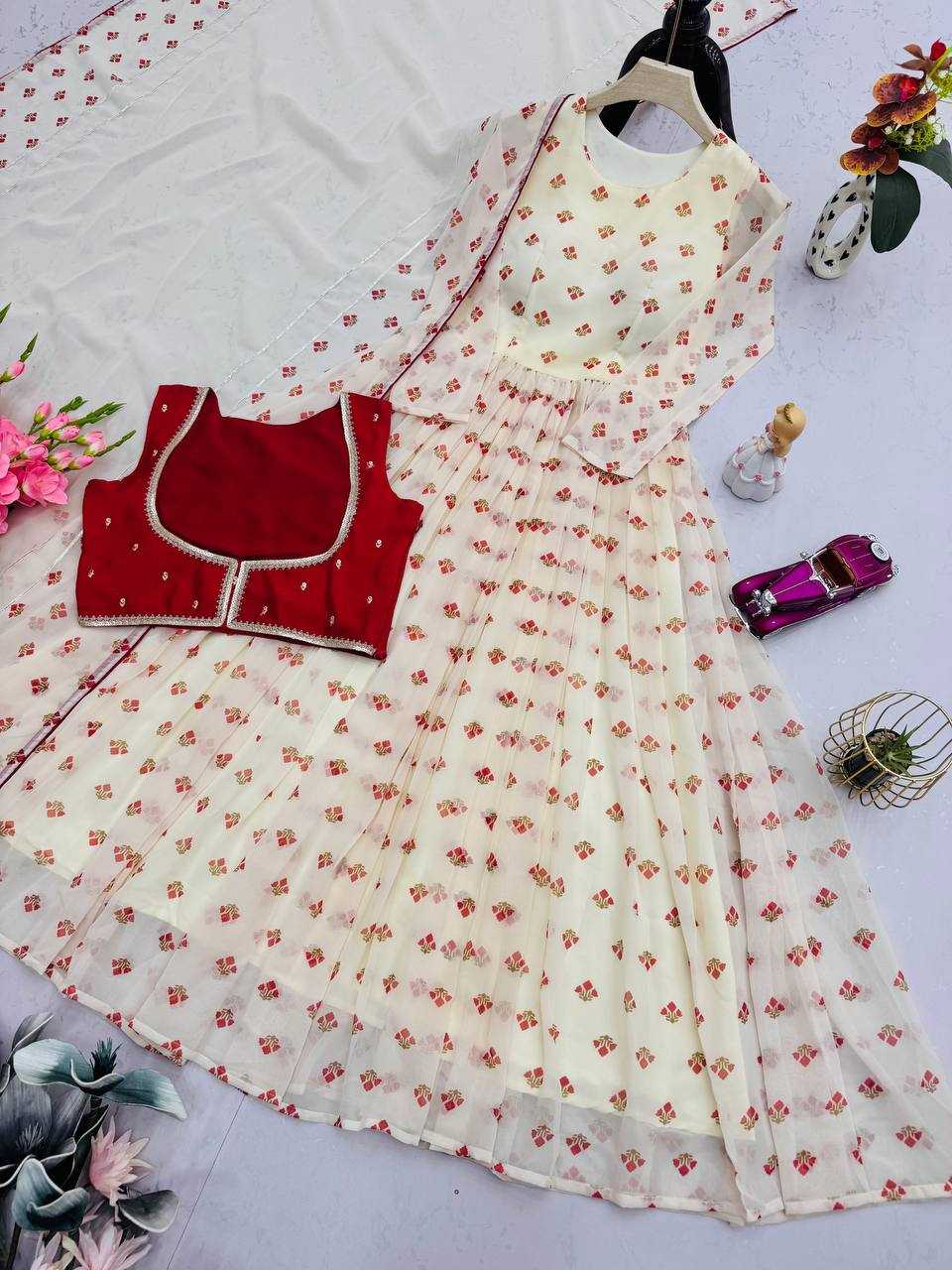 Faux Georgette Western Gown