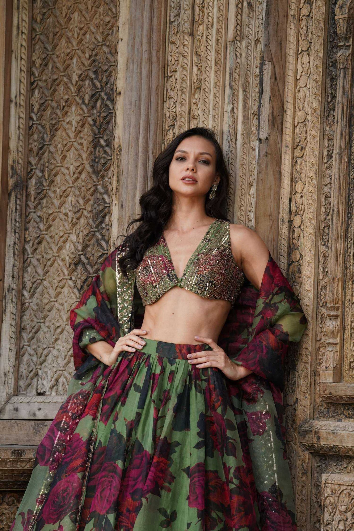 Organza Floral Designer Lehenga