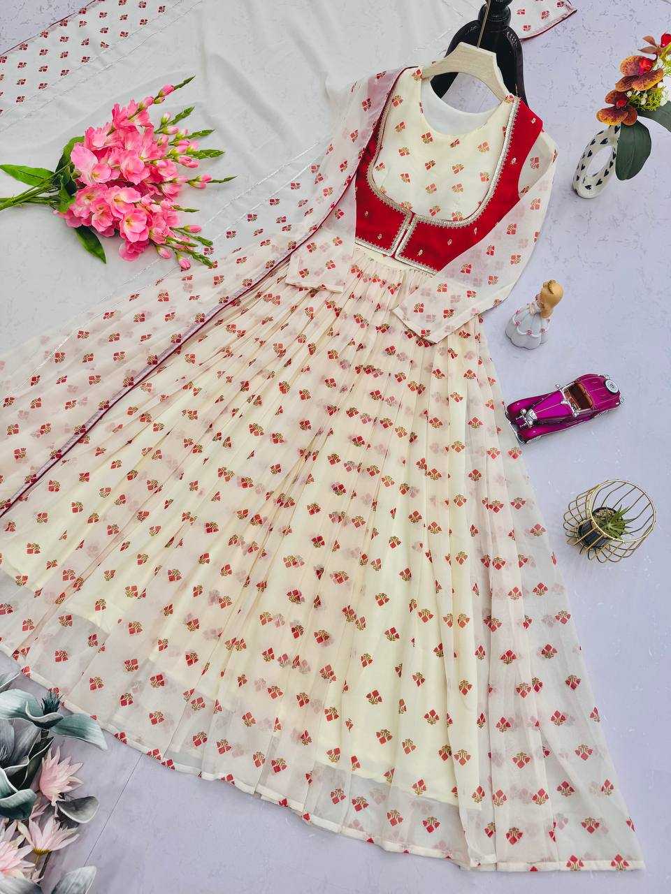 Faux Georgette Western Gown