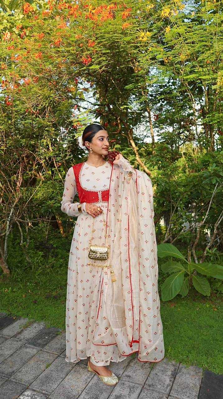 Faux Georgette Western Gown