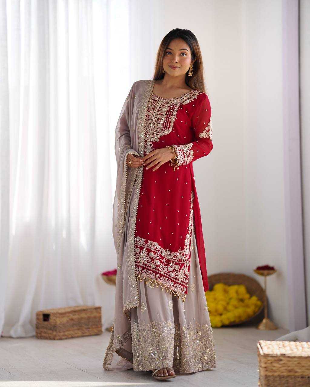 Faux Georgette Embroidery Suit