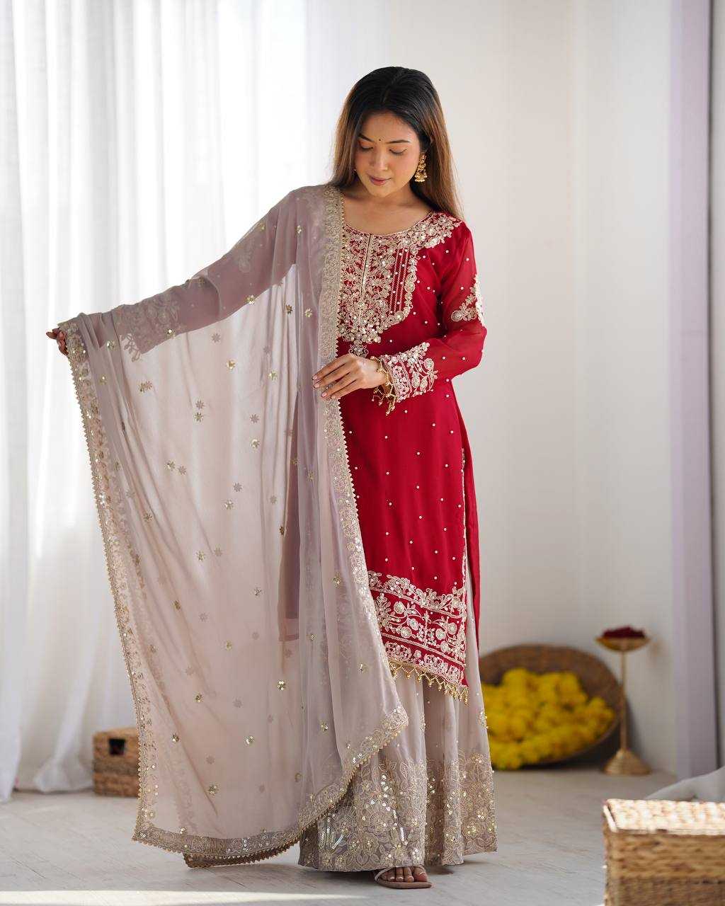Faux Georgette Embroidery Suit
