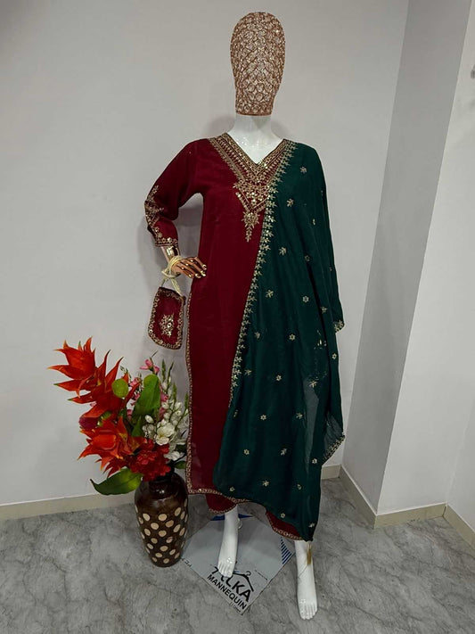 Vichitra Silk Designer Dress