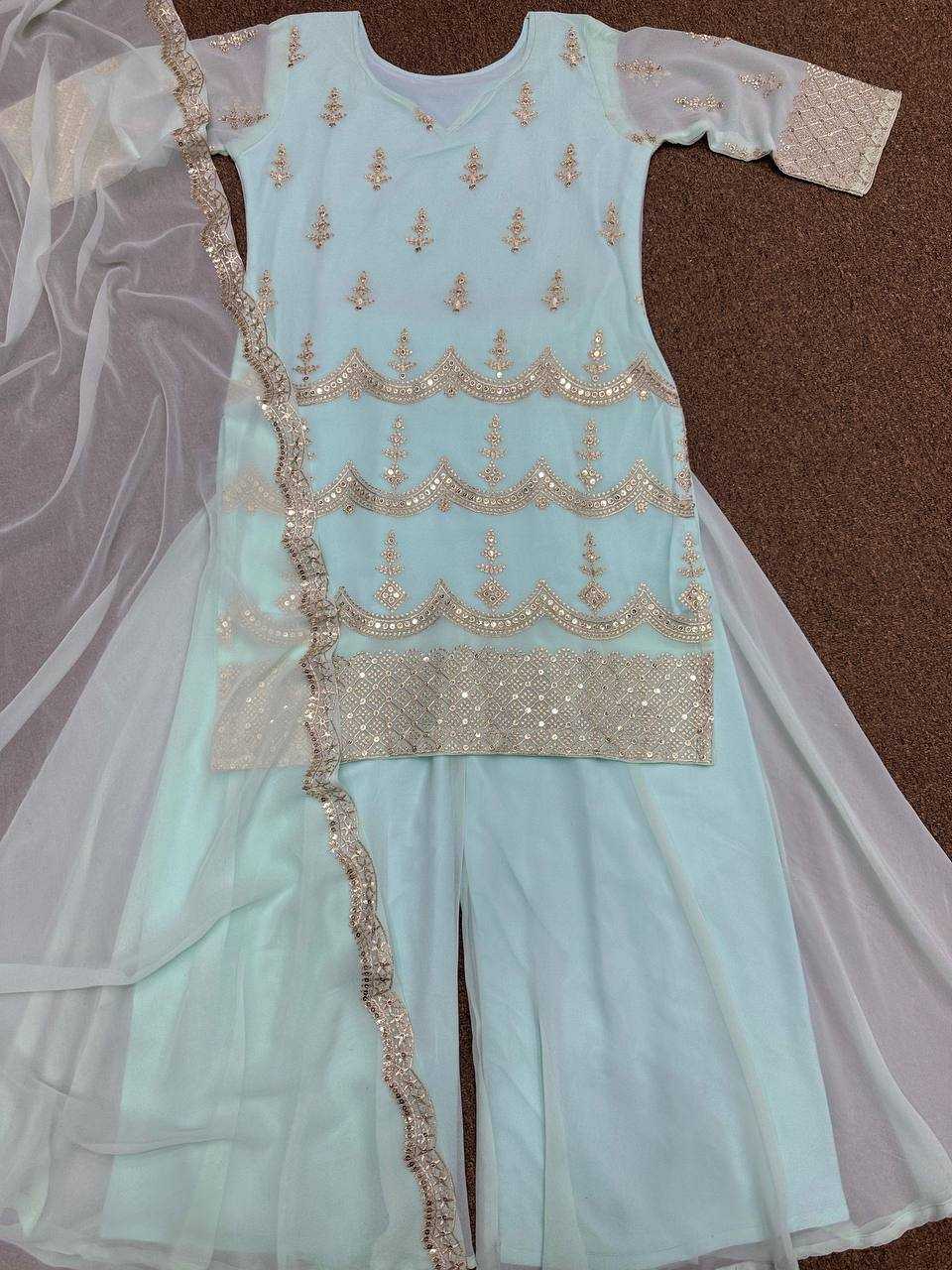 FAUX GEORGETTE SHARARA SUIT