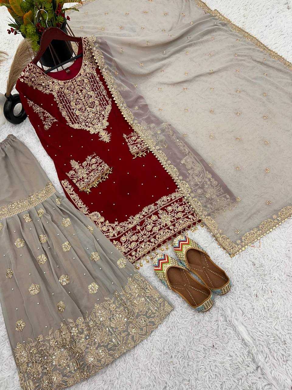 Faux Georgette Embroidery Suit