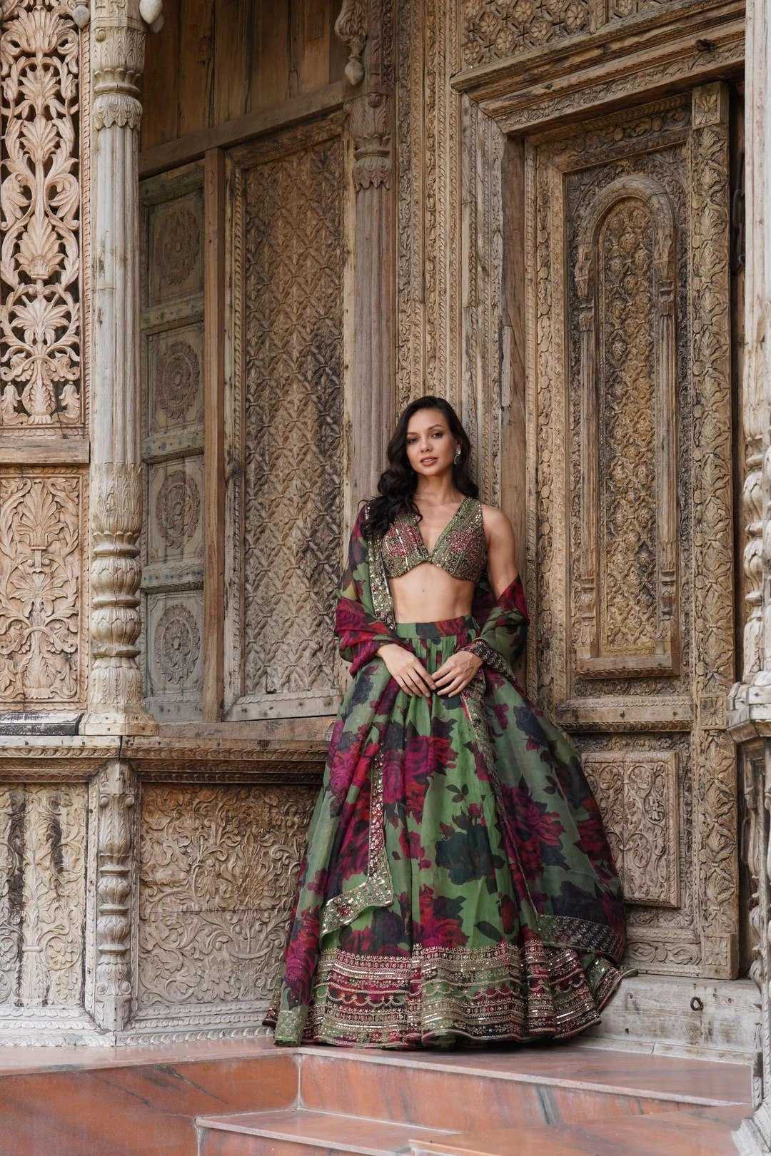 Organza Floral Designer Lehenga