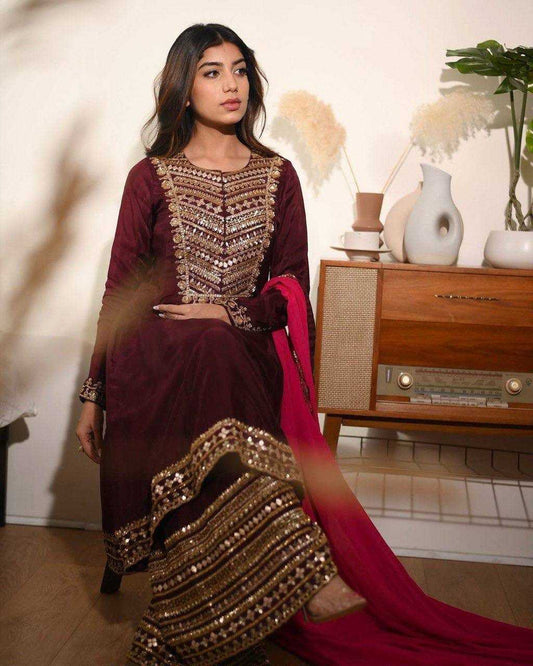 Chinon Silk Salwar Suit