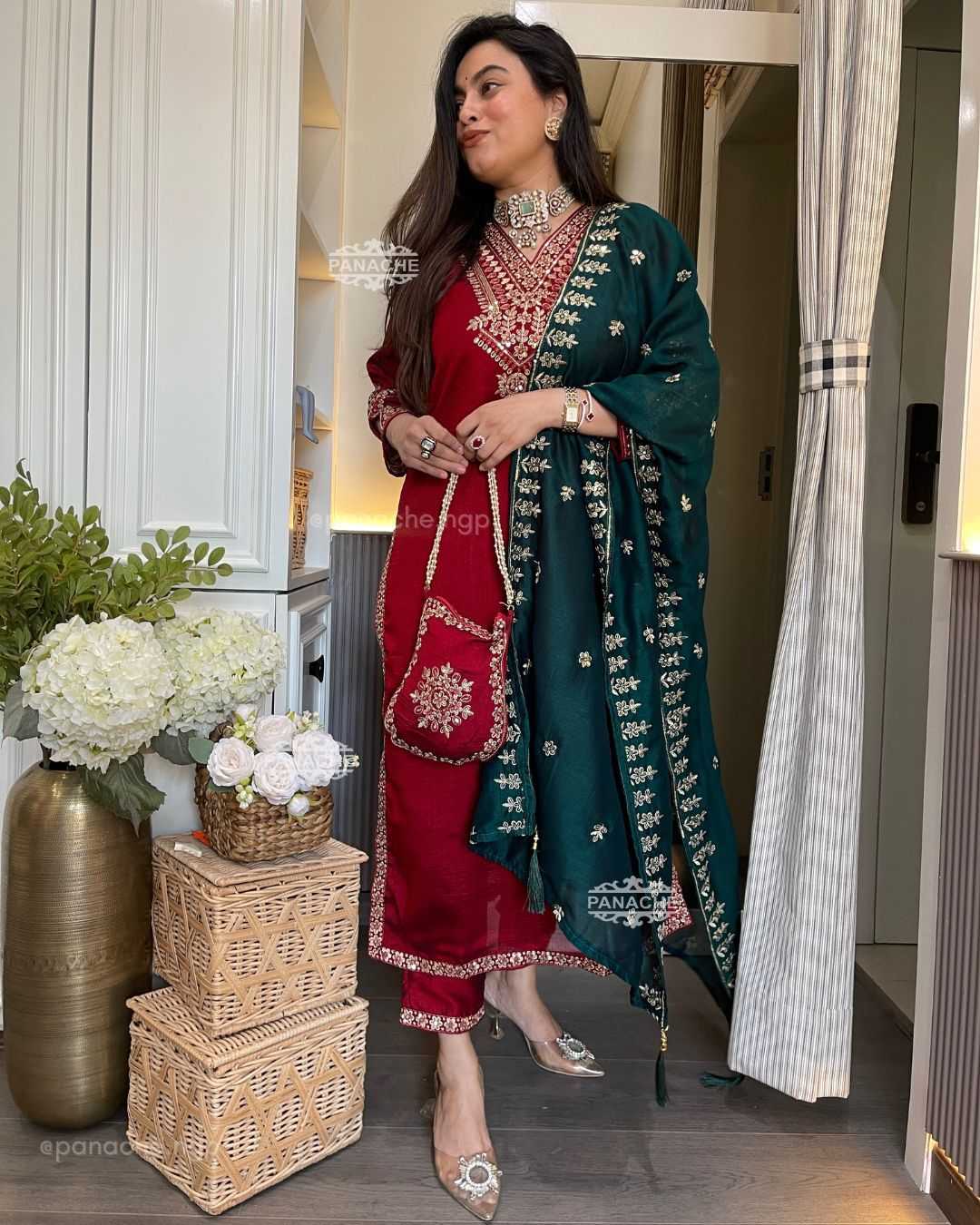 Vichitra Silk Designer Dress