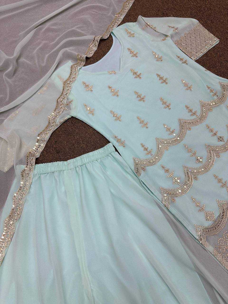 FAUX GEORGETTE SHARARA SUIT