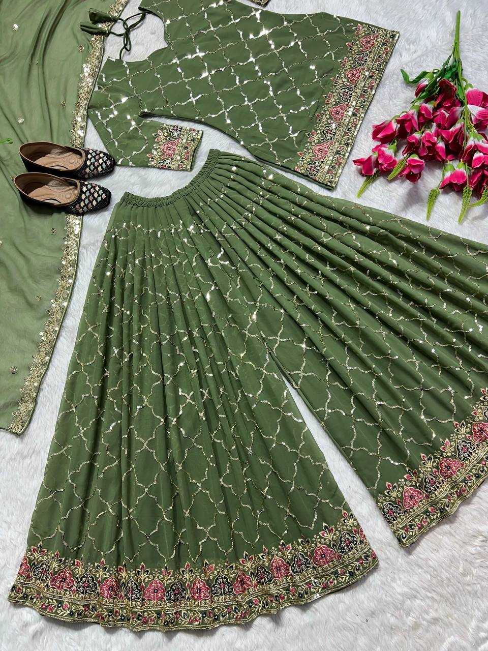 Georgette Sharara Palazzo suit