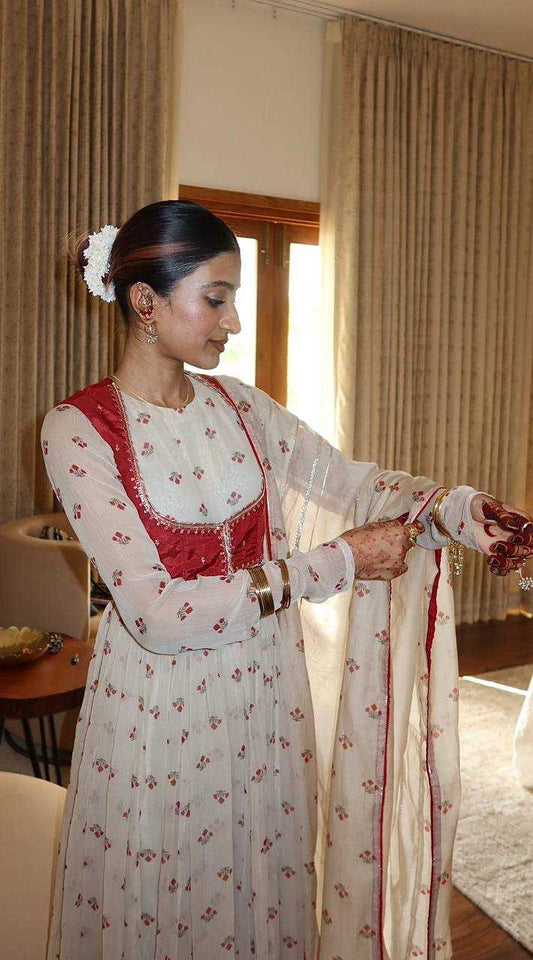 Faux Georgette Western Gown