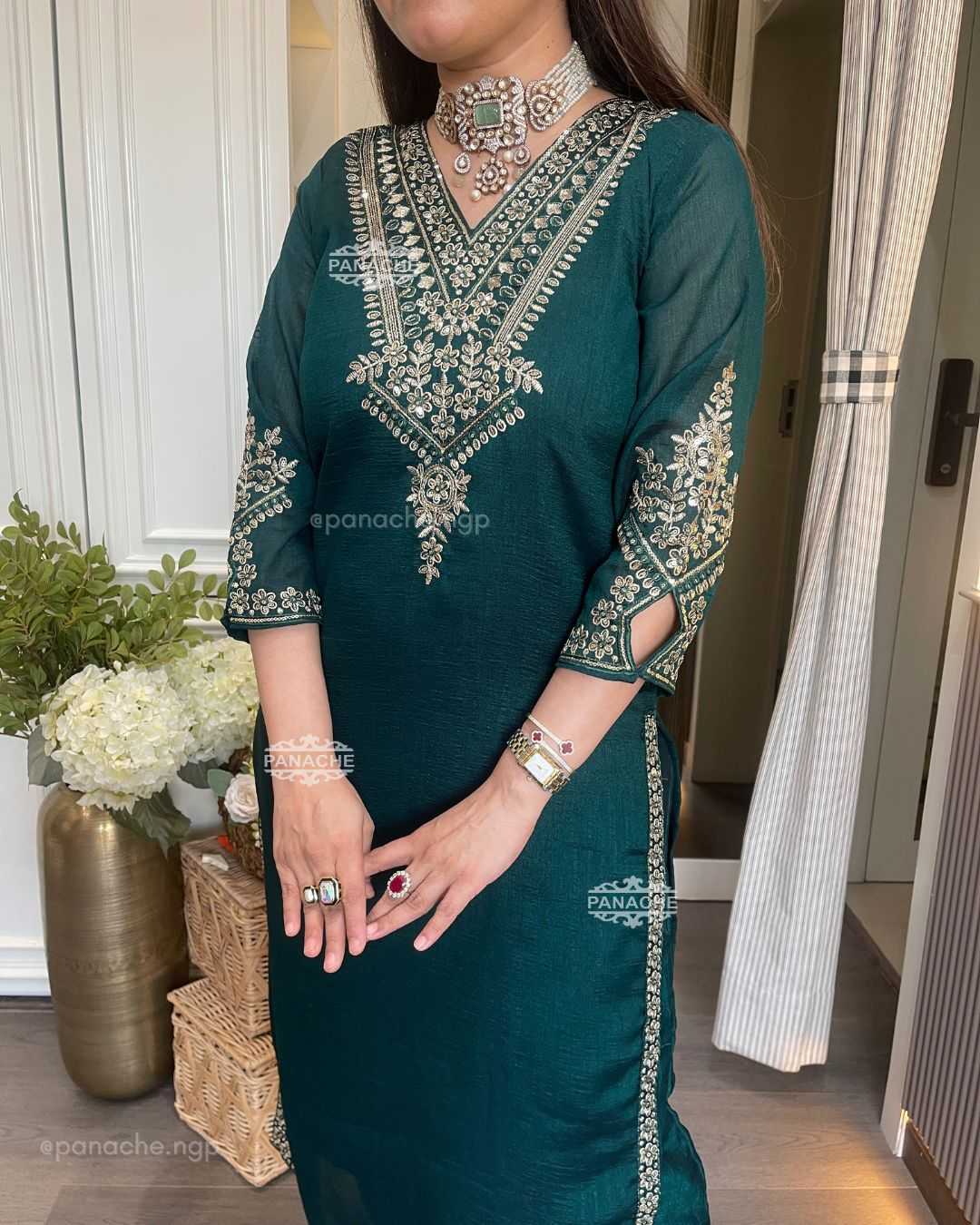 Vichitra Silk Designer Dress