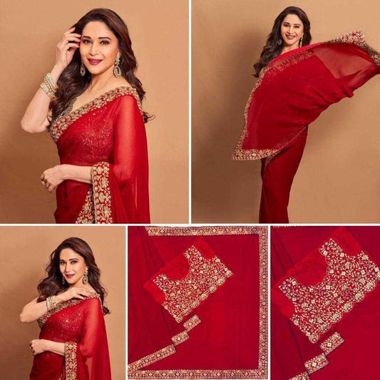 Madhuri Georgette Wedding Collection Saree