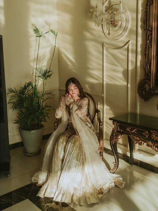 Amazing Faux Georgette Sharara Suit