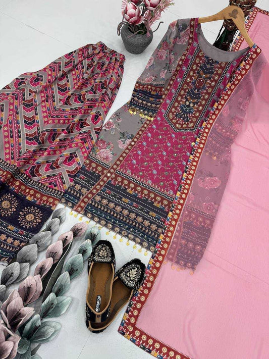 Amazing Georgette Palazzo Suit