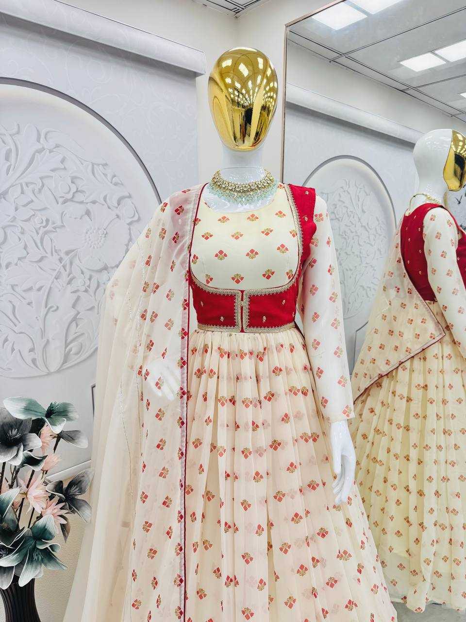 Faux Georgette Western Gown