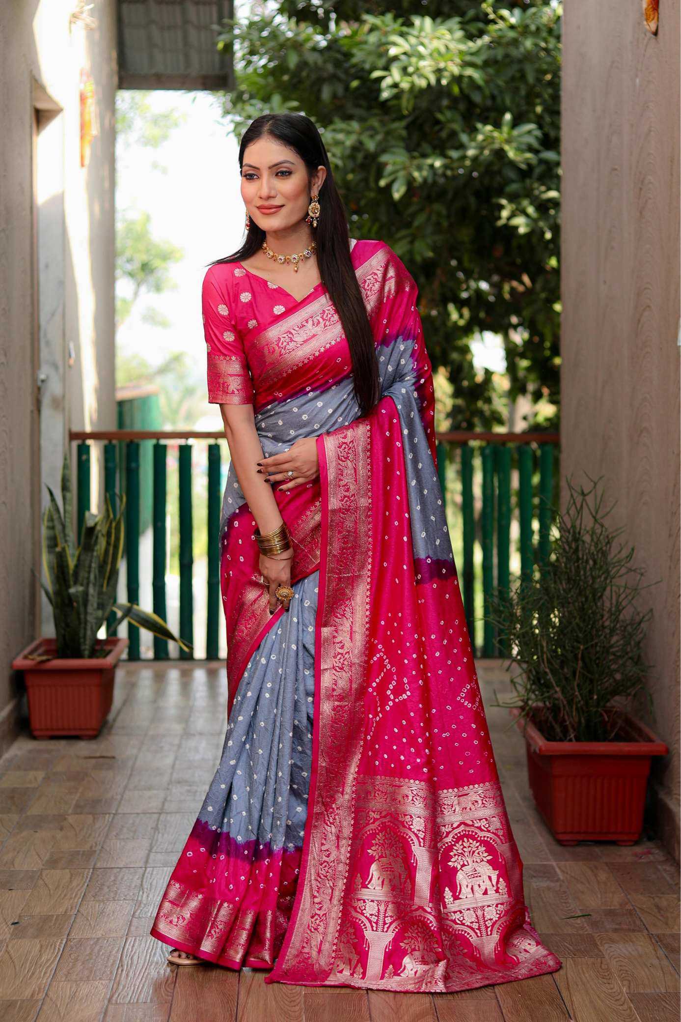 Bandhej Silk Saree Wedding Collection