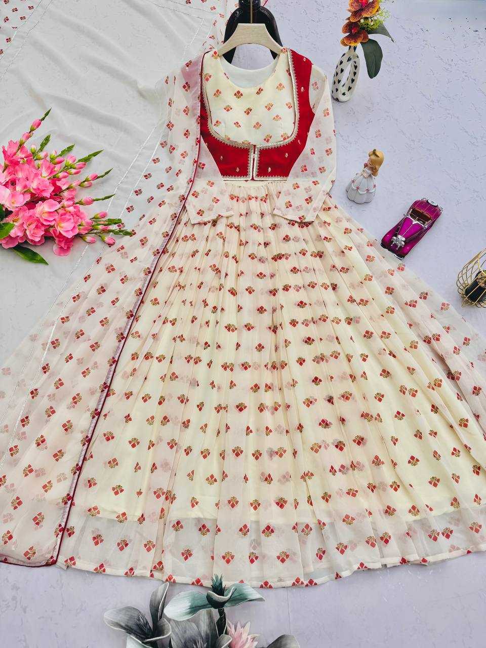 Faux Georgette Western Gown