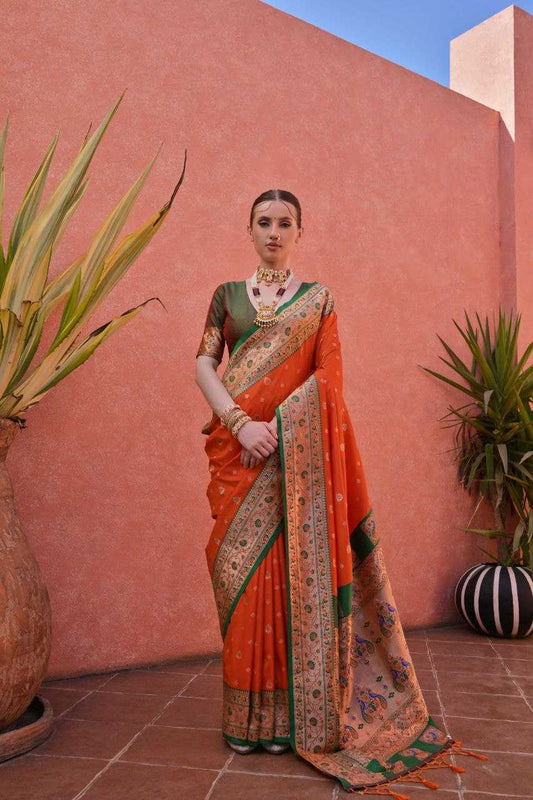 Banarasi Soft Silk With Zari Work PAITHANI Saree