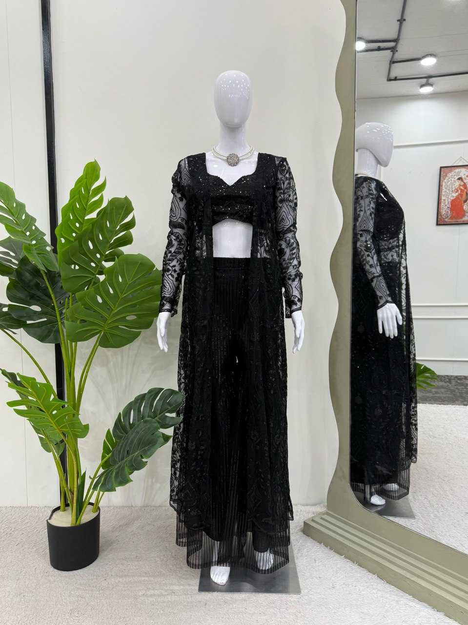 Butterfly Net Indo Western Party wear Sharara Salwar Suit