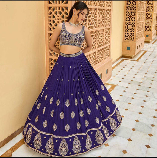 Chinon Silk Wedding Collections Lehenga Choli Engagement Outfit