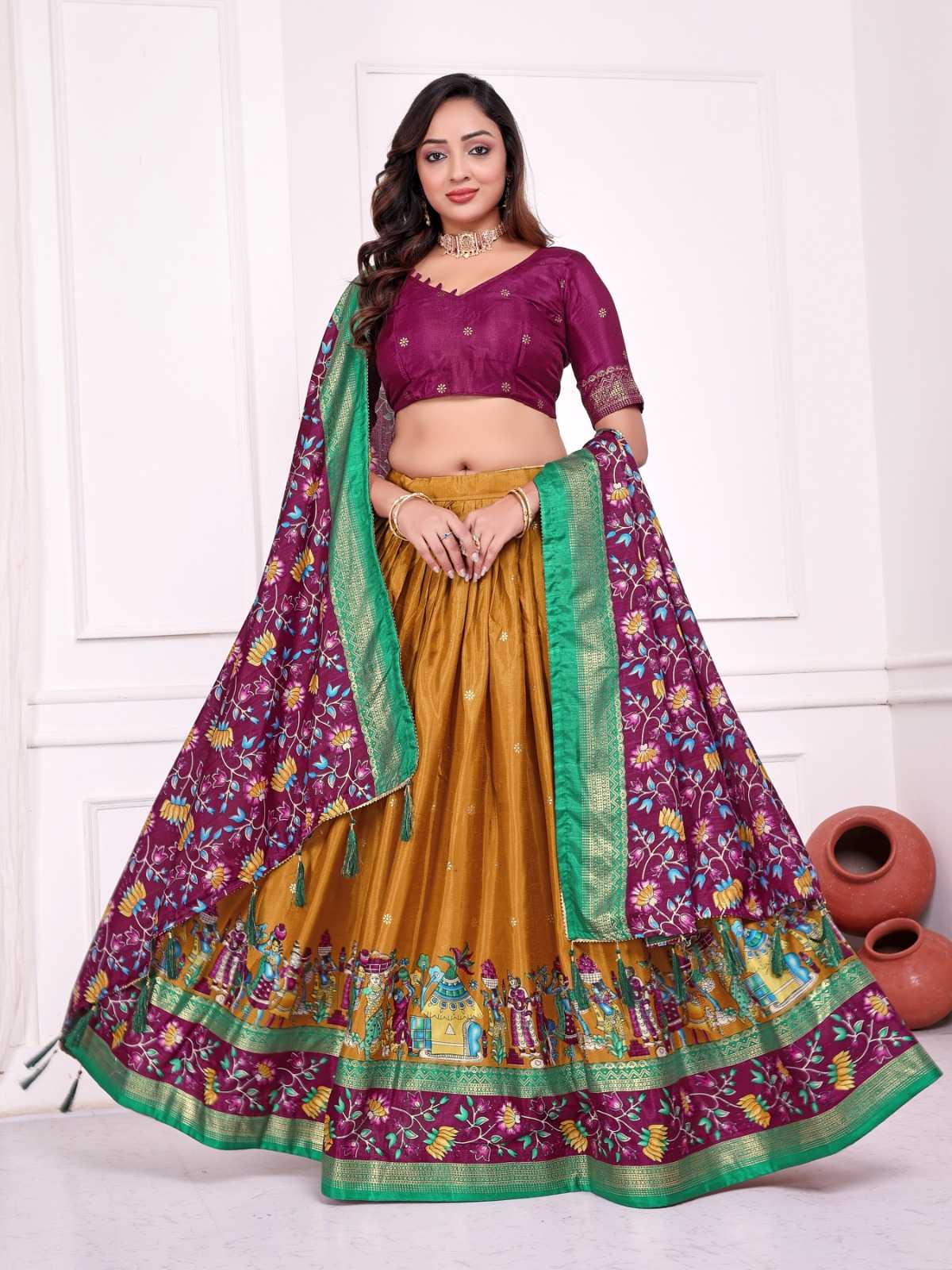 Dola Silk Couple Wear Matching Ethnic Outfit