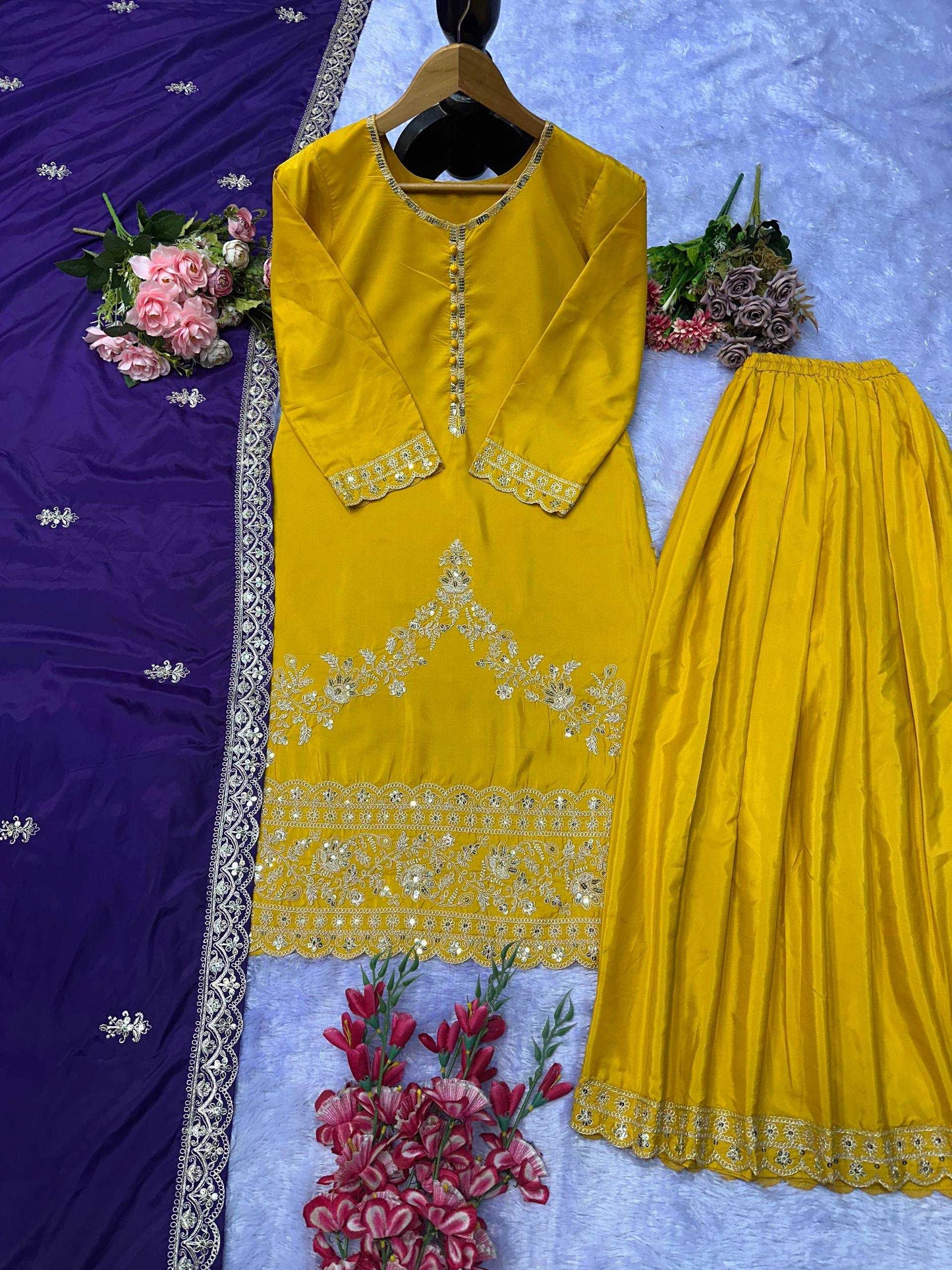 Fancy Sharara Embroidery Salwar Suits