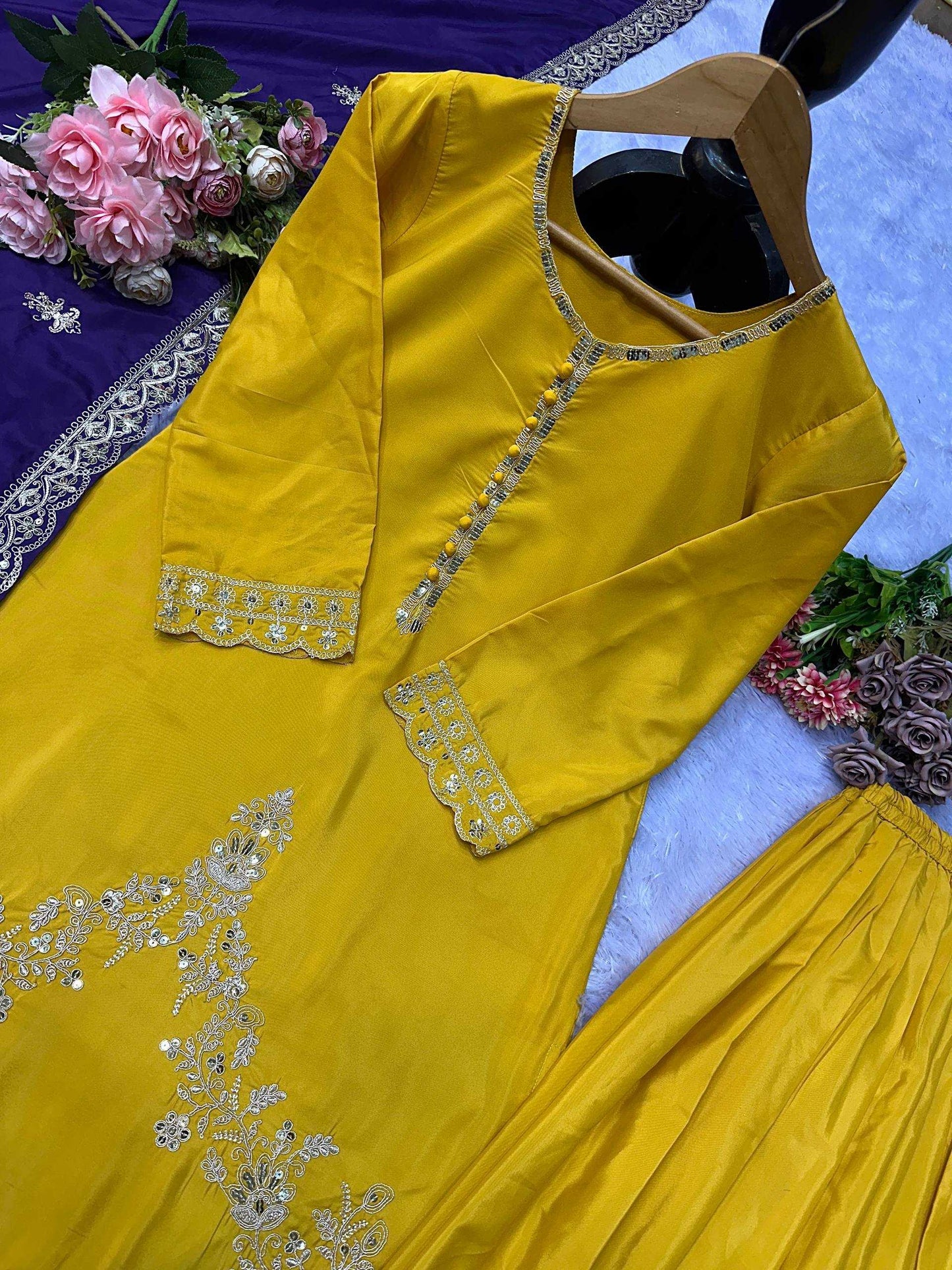Fancy Sharara Embroidery Salwar Suits
