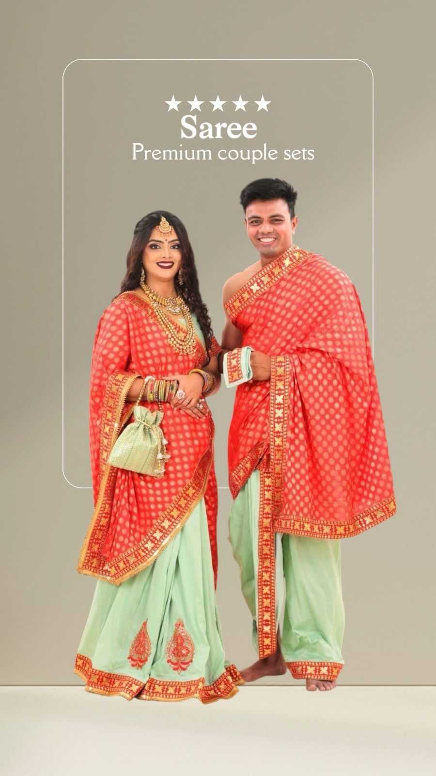 Fancy Matching Ethnic Couple Wear Outfits
