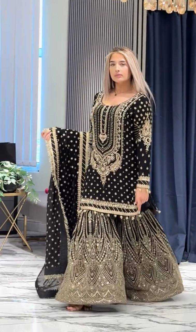 Faux Georgette Embroidery Sharara Salwar Suit Wedding guest Dress Collection