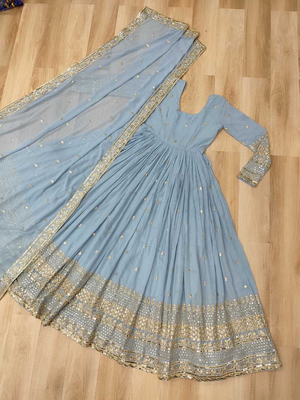 Faux Georgette Embroidery Anarkali Fancy Gowns