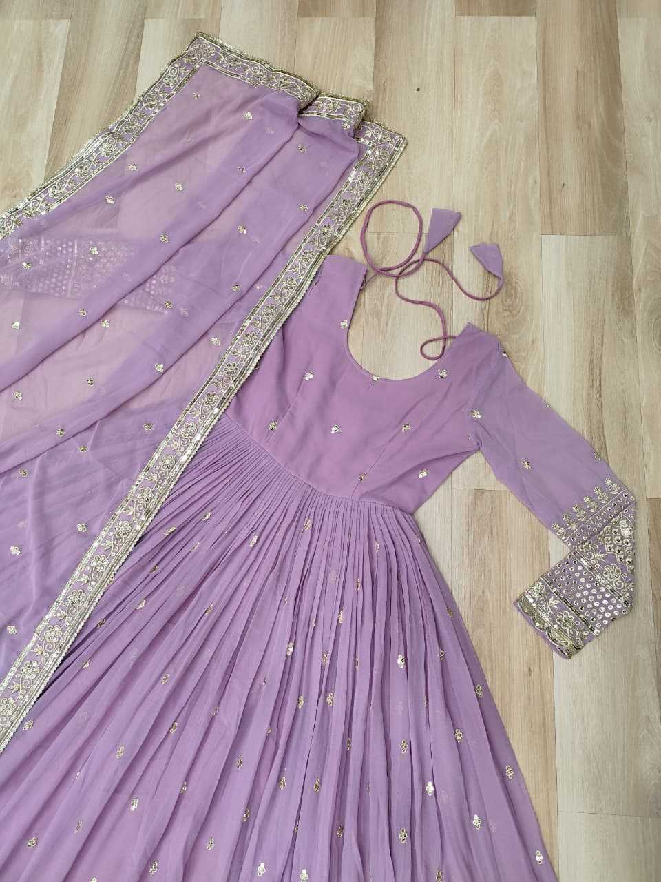 Faux Georgette Embroidery Anarkali Fancy Gowns