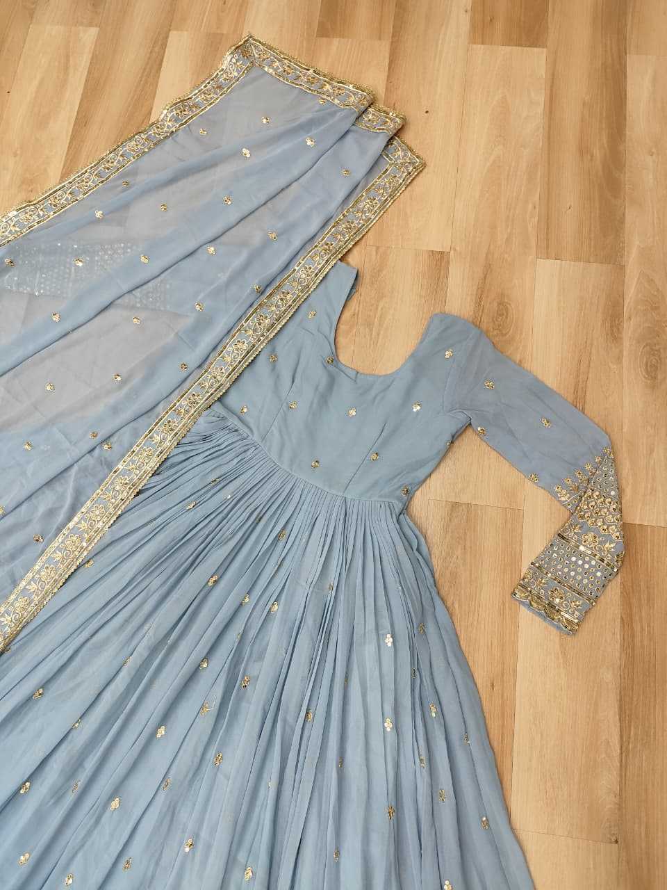 Faux Georgette Embroidery Anarkali Fancy Gowns