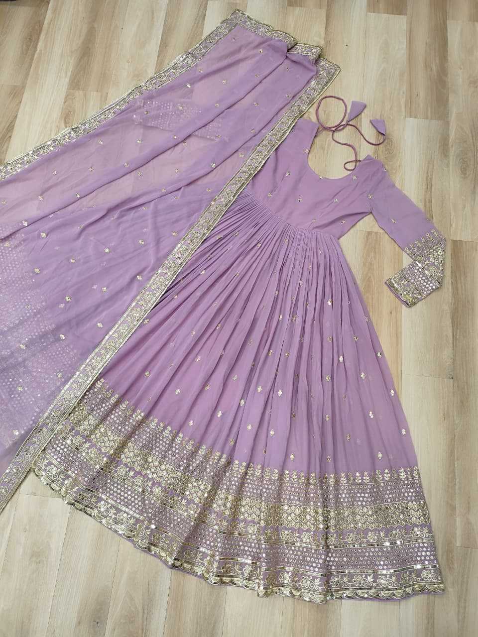 Faux Georgette Embroidery Anarkali Fancy Gowns