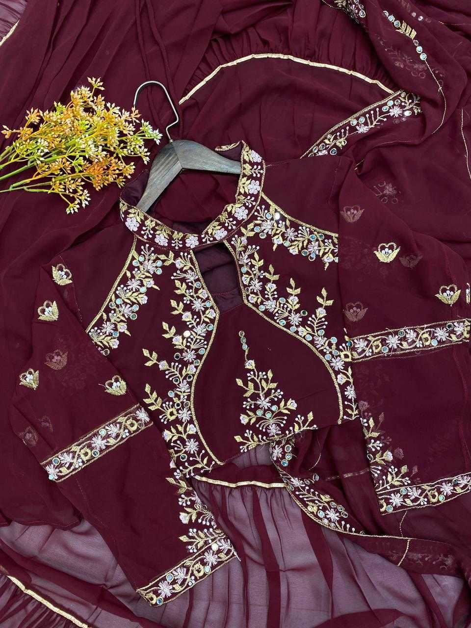 Faux Georgette Ruffle Sarees