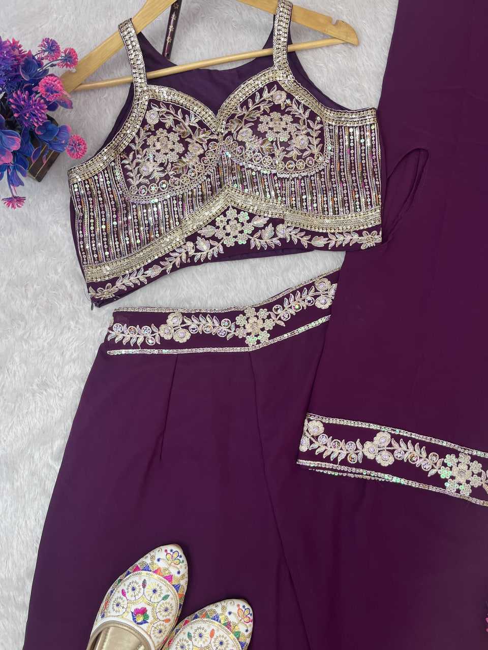 Faux Georgette Indo Western Wears Festive Collections