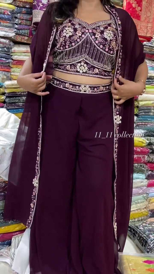 Faux Georgette Indo Western Wears Festive Collections