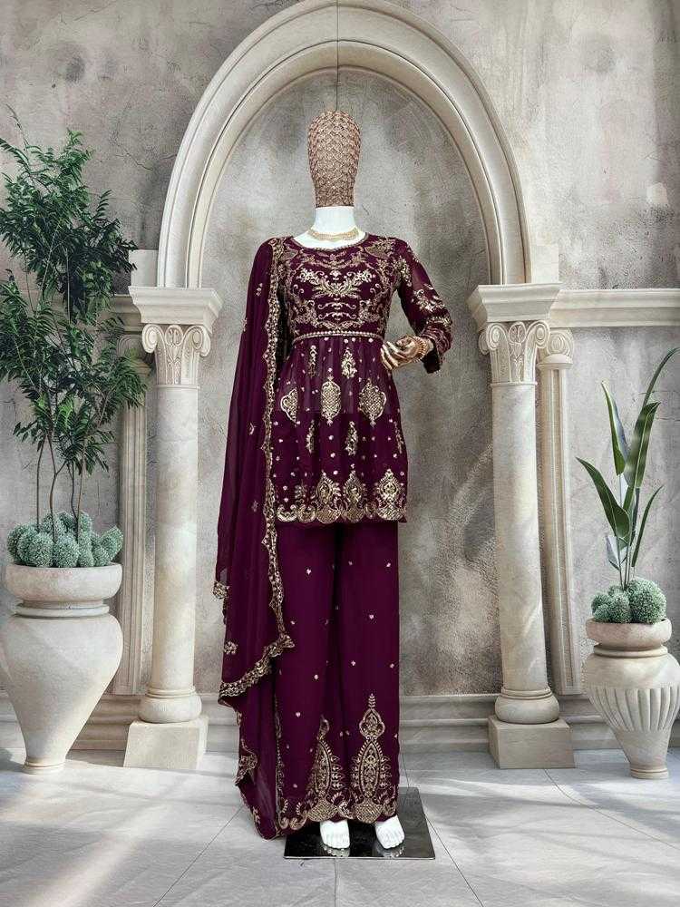 Designer Faux Georgette Sharara Salwar Suits