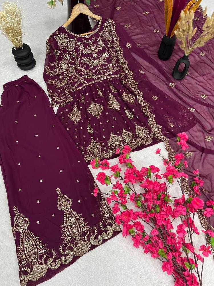 Faux Georgette Sharara Salwar Suit