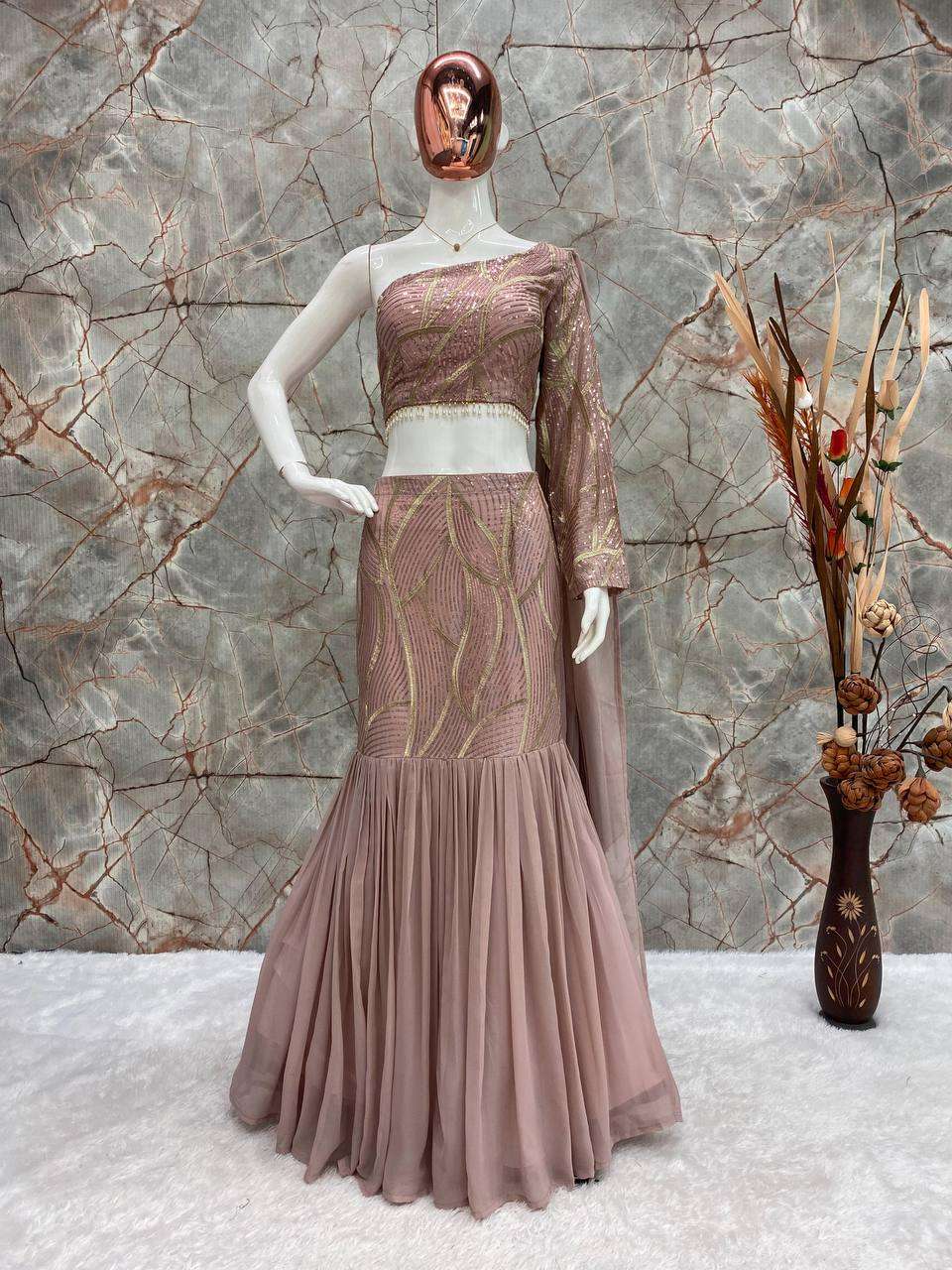 FAUX GEORGETTE DESIGNER FANCY LEHENGAS
