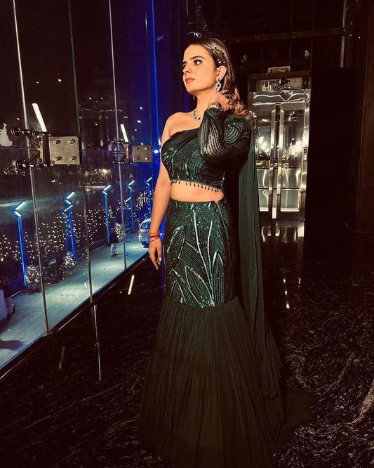 FAUX GEORGETTE DESIGNER FANCY LEHENGAS