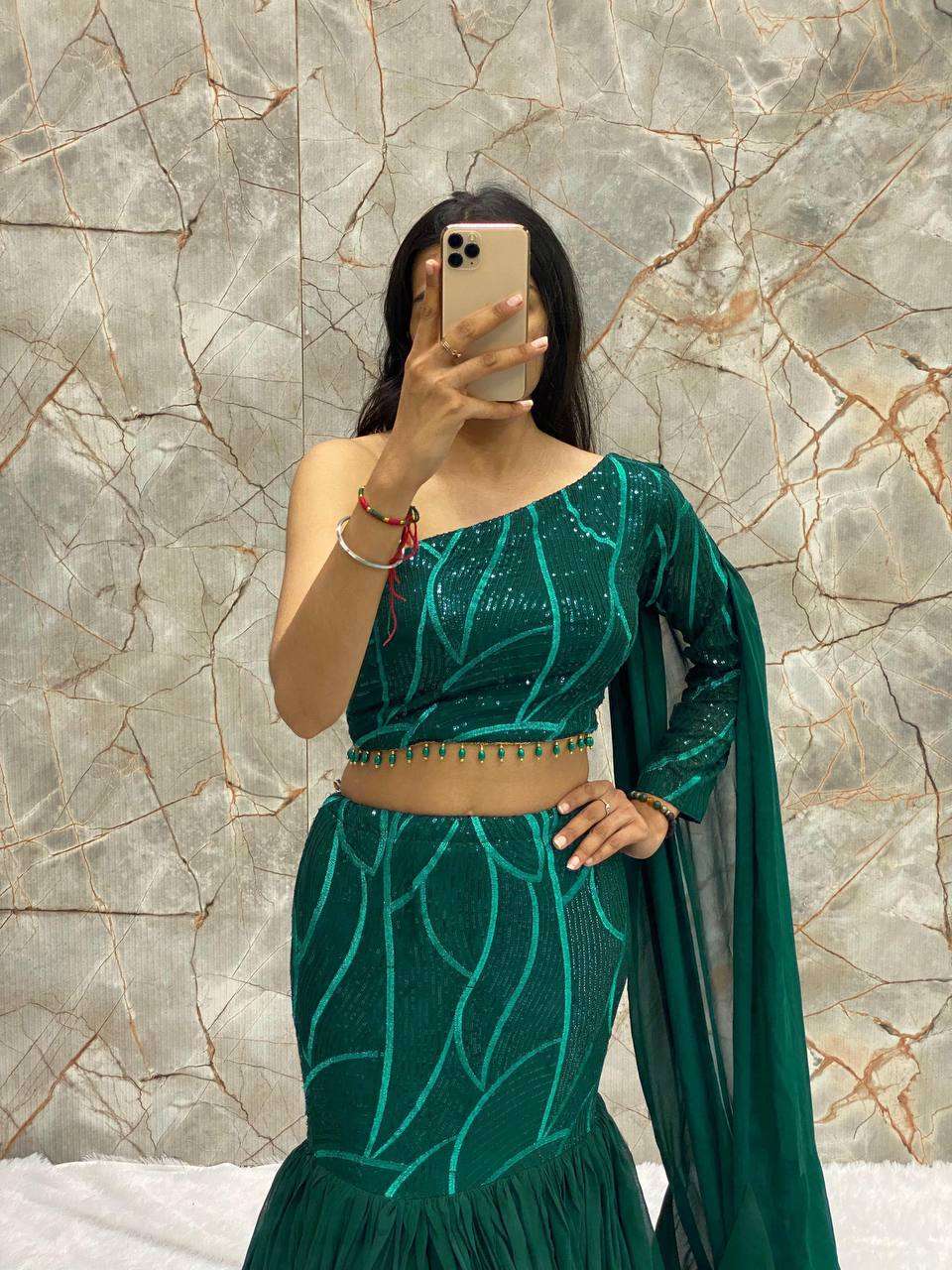 FAUX GEORGETTE DESIGNER FANCY LEHENGAS