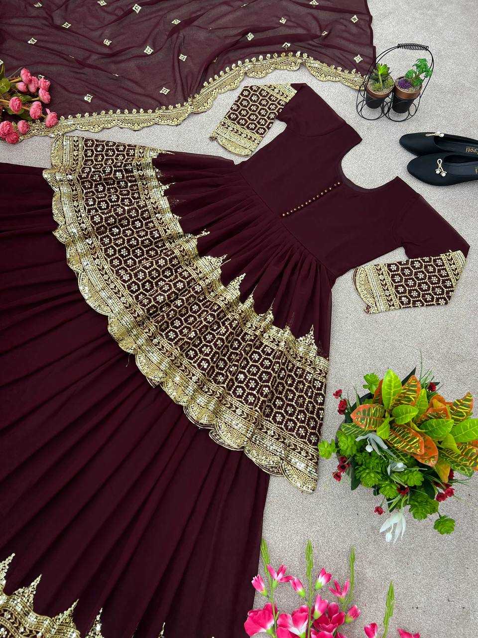 Georgette Embroidered Lehengas Wedding Collections