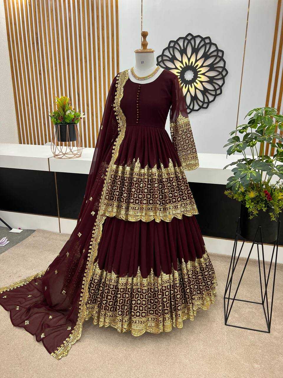Georgette Embroidered Lehengas Wedding Collections