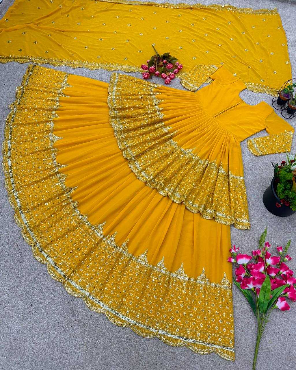 Georgette Embroidered Lehengas Wedding Collections