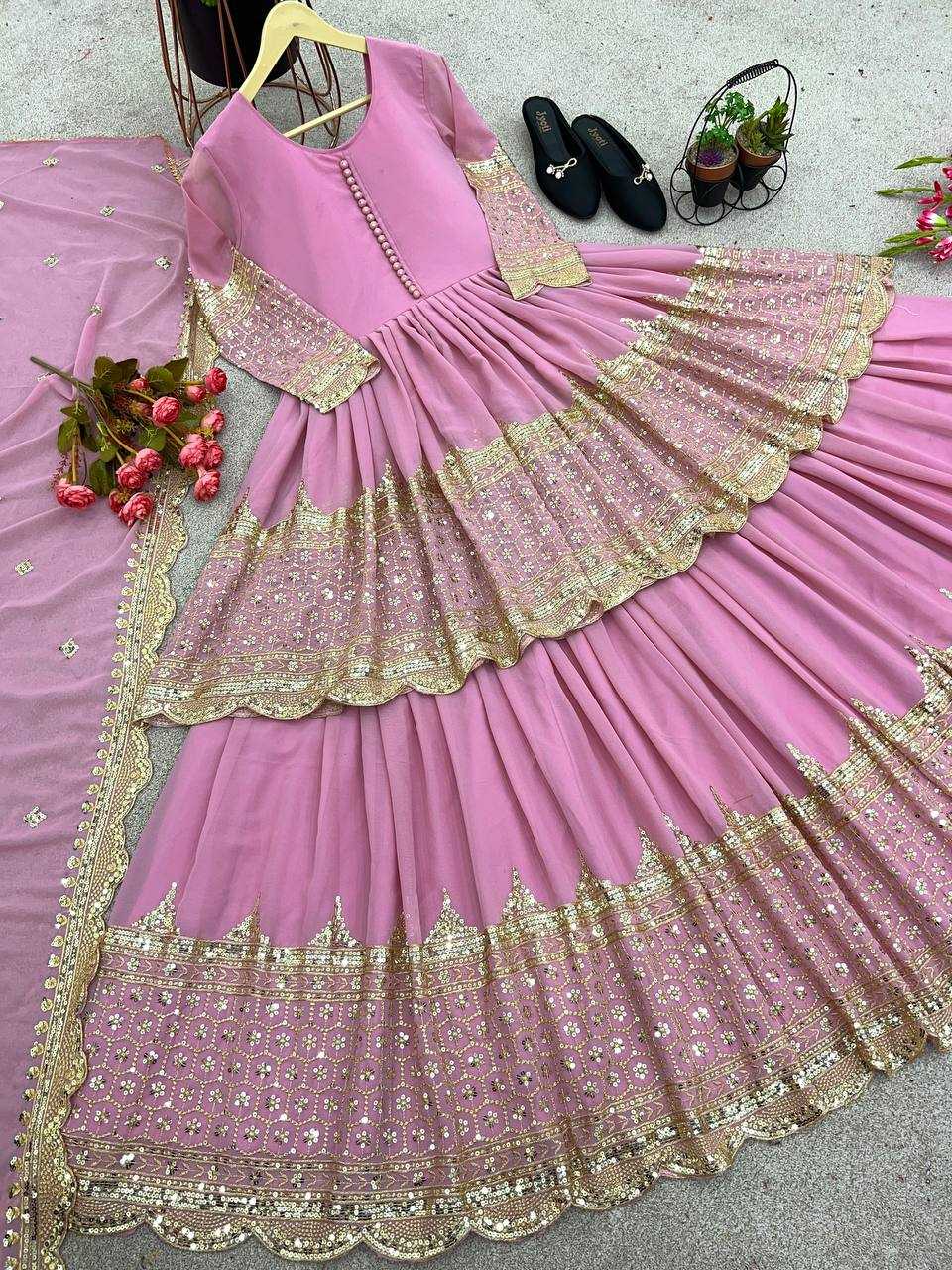Georgette Embroidered Lehengas Wedding Collections